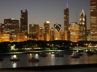 Chicago night skyline